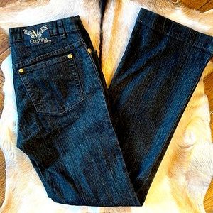 Gold metallic V Cristina jeans